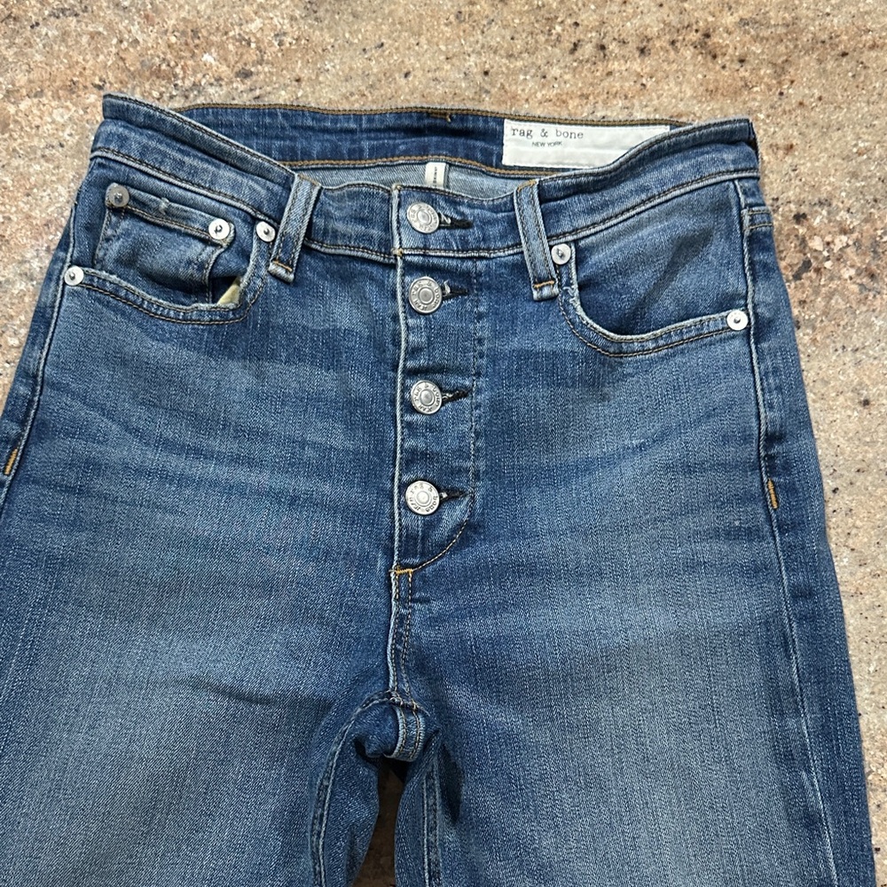 Rag & Bone Indigo Button-Fly Denim